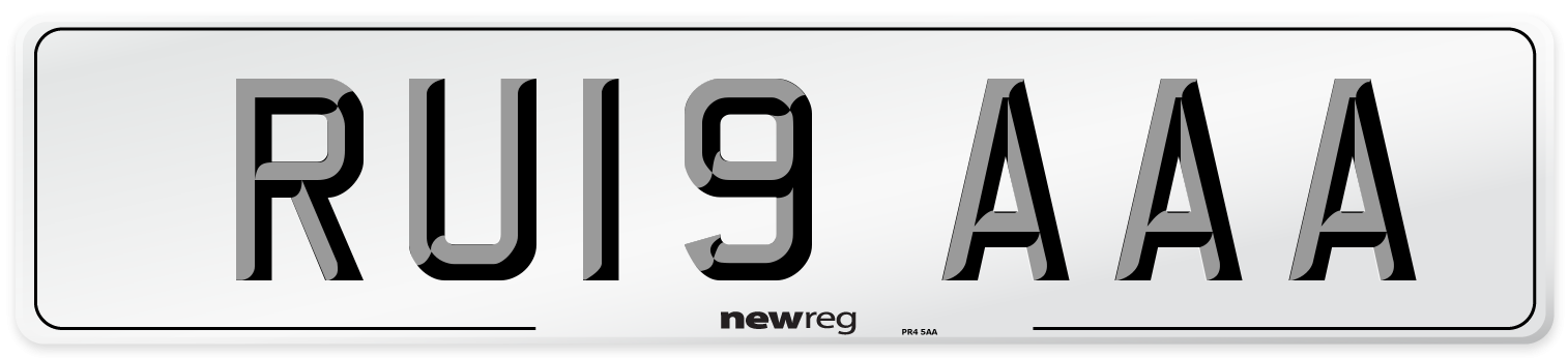 RU19 AAA Number Plate from New Reg